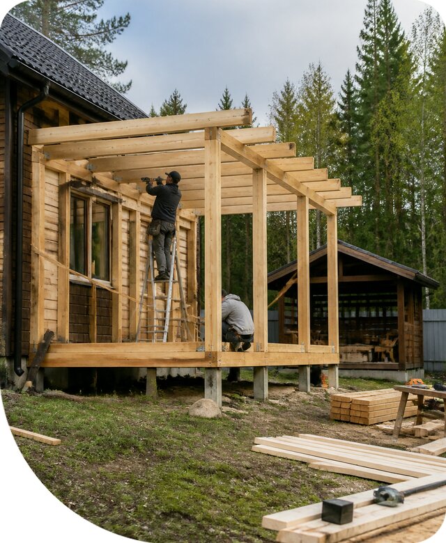 Строительство пристроек и построек на участке в Домодедове