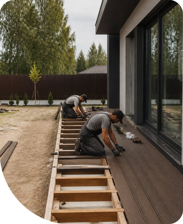 Профессиональный монтаж террасной доски в Домодедове под ключ